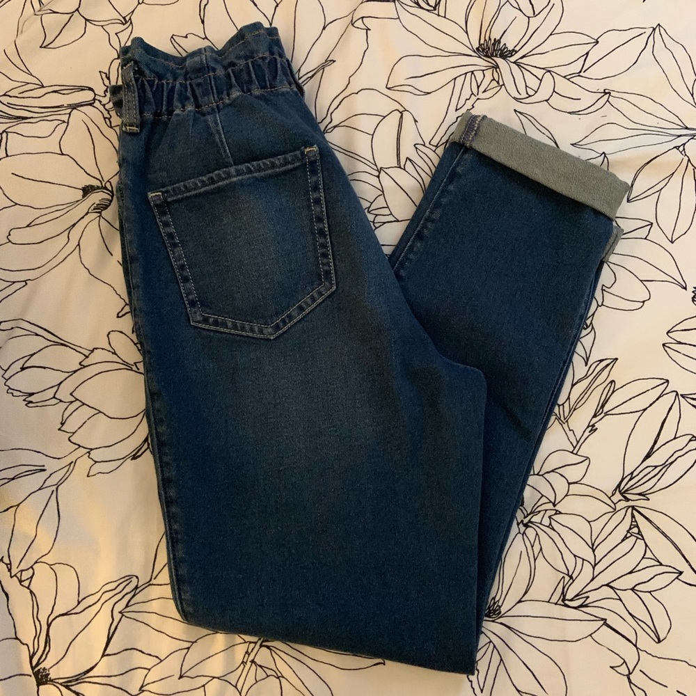 hollister high-waisted paperbag mom jeans